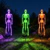 Solar Halloween Skeleton Lights 2Pcs Stake Light, Glowing Realistic Figurine, Waterproof Scary Figures for Patio Outdoor Lawn Lamp Party Pathway
