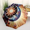 Sun & Moon Harmony: Vibrant Circular Art PrintUmbrella, Portable 3-Fold Umbrella for Men & Women,Christmas Gift ES80