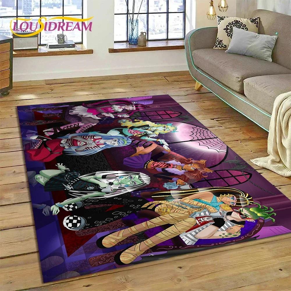 Cartoon Monster High Draculaura Vampire Carpet Rug for Bedroom Living Room Home Sofa Decoration,Child Game Large Decor Floor Mat