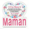 2D Flache "Egal wohin wir gehen, meine Liebe" Französische Herzförmige Acryl-Dekorationen Plakette, Florales Design, Geeignet für Wanddekoration, Veranda, Zimmer, Dorf