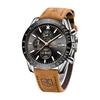 Montre pour homme BY BENYAR Montre analogique chronographe 30 m Résistante à l'eau Affaires Simple Élégant Populaire Formel Ceinture en cuir Montre à quartz pour homme Cadeau