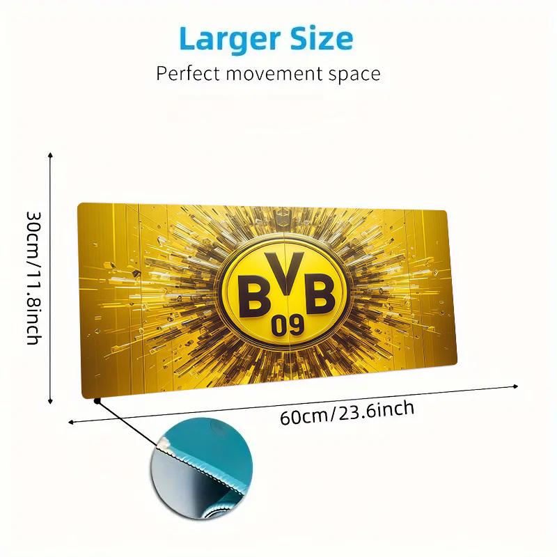 Borussia Dortmund2 Print Cushion Non-slip Laptop Tablet Big Mousepad XXL Mat Mini PC Playmat With Lock Edge