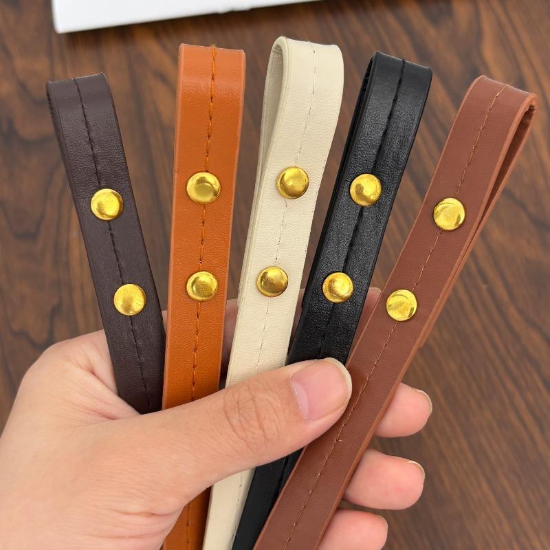 2pcs Solid Color Detachable PU Leather Bag Belt DIY Replacement Handle Shoulder Bags Accessories Handbag Band Strap Band Handle