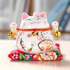 Crafts Ceramic Cat Money Bank Bell Lovely Desktop Decoration Modern Chinese Style Kitten Statue Office