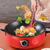 Electric Caldron Red Electric Frying Pan Steaming Boiling Stewing Multifunctional Electric Chafing Dish