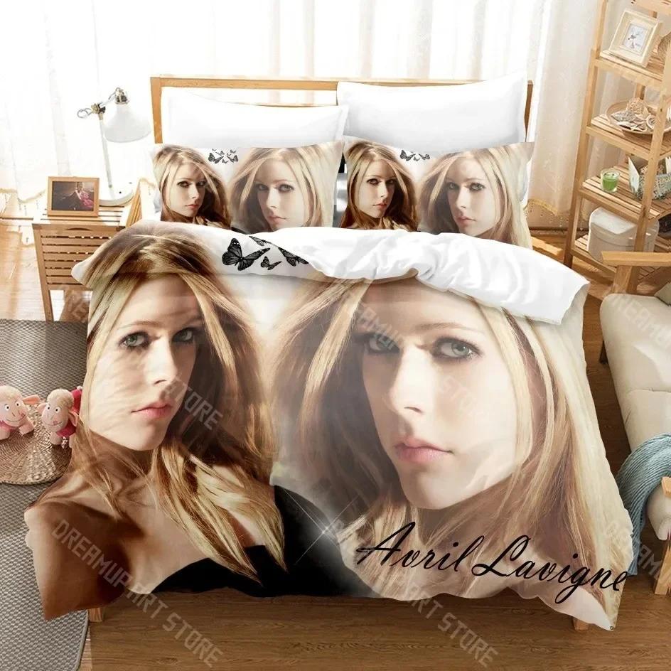 3D Print Avril Lavigne Beddengoed Set Jongens Meisjes Twin Queen Size Dekbedovertrek Kussensloop Bed Kinderen Volwassene Mode Huis Textielextile