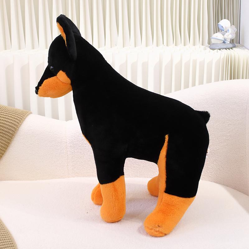 Peluche di Cane Simulato di Alta Qualità, Peluche di Cucciolo di Doberman Realistico, Decorazione per la Casa, Cartone Animato, Regalo di Compleanno per Bambini, Ragazzo, Ragazza