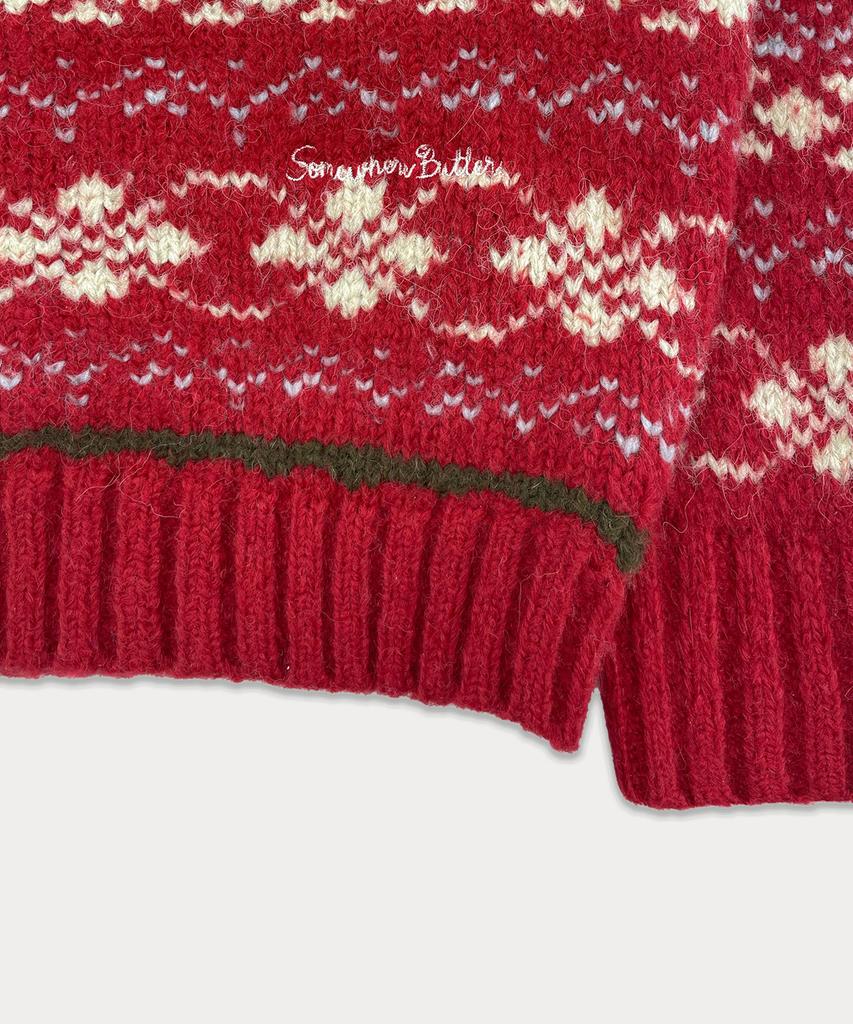 Sseomweeobeoteo Merry Alpaca Nordic Knit - Red