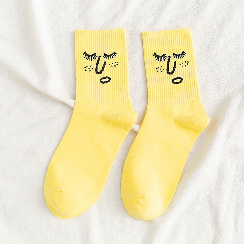 1 Paar Korea Funky Harajuku Trend Damen Bonbonfarben Lässige Lustige Socken Mädchen Kawaii Socken Unisex Überraschung Mittel Damen Crew-Socken