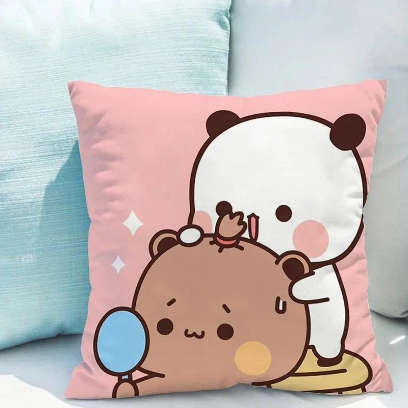 Fata de perna Bubu Dudu 45x45cm fata de perna cu ursuleti din desene animate sufragerie husa de perna canapea dormitor decor cadou pentru copii
