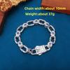 S925 Silver Horus Eye of God Cuban Bracelet Men's Fashion Hip Hop Simple Gift Fashion Jewelry Accessories