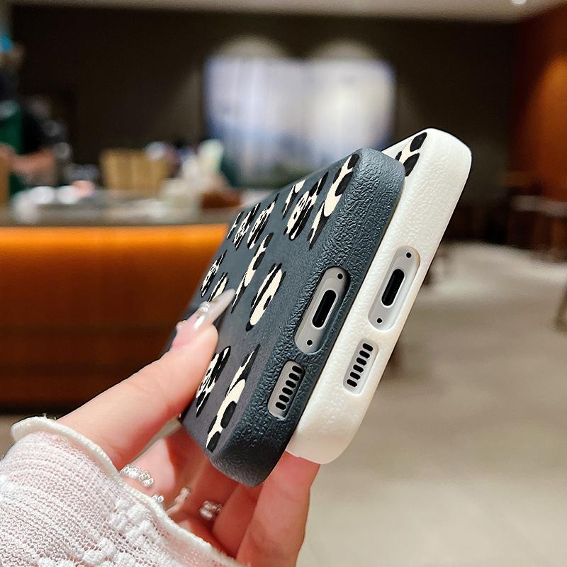 Zachte siliconen pandapatroonhoes voor Samsung S25 S24 S22 Ultra Plus S23 S21 S20 Fe A55 A54 A53 A52 A35 A15 A16 Schokbestendige effen kleur matte hoes