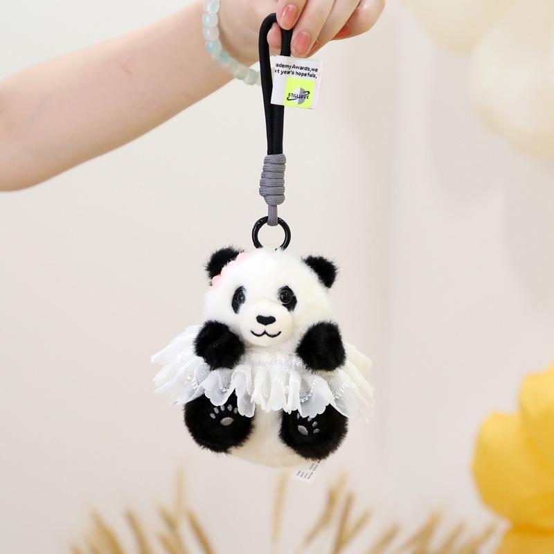 Animal Simulated Panda Filling Key Plush Doll Keychain Bag Doll Pendant Gift