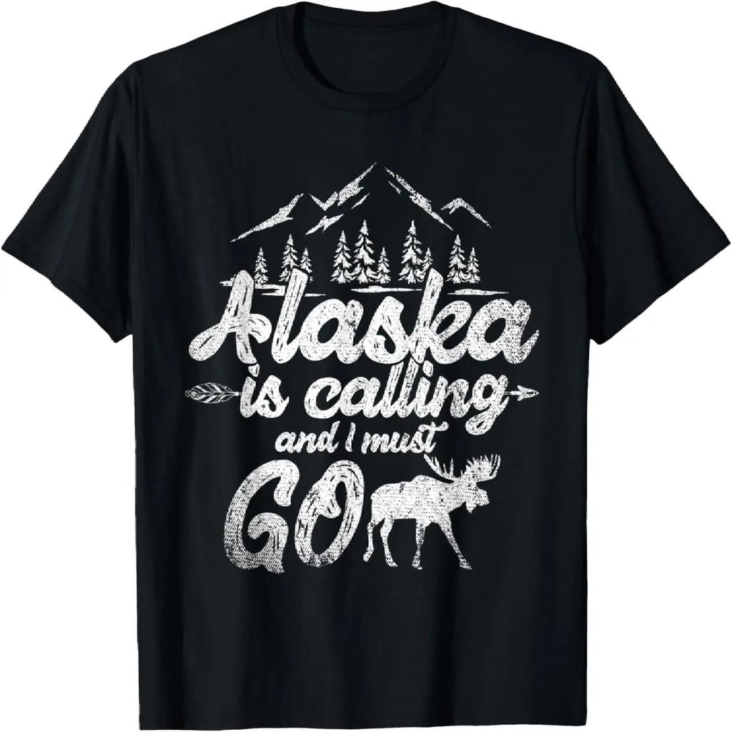 Alaska Is Calling And I Must Go Animal Moose Alaska T-Shirt