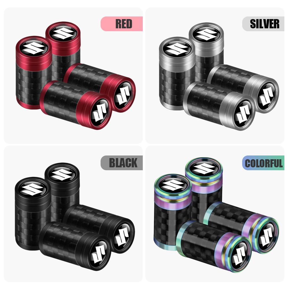 4pcs/set Car Wheel Tire Valve Air Caps for Suzuki Swift Sport Vitara Jimny Alto Splash Wagon Baleno Ignis Wagon Sv650 Kizashi