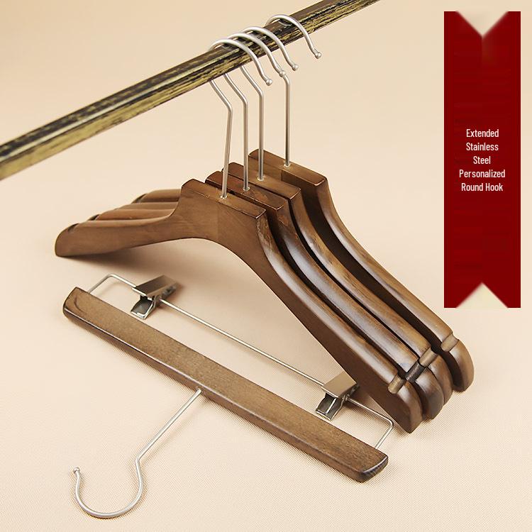 Non-Slip Wooden Clothes Hanger - Retro Solid Wood Design for Men, Women, Children, & Baby Clothes