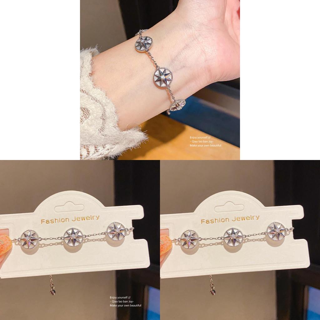 Geometric Shell Beaded Bracelet With Zirconia Rhinestones For Stylish Women Gift