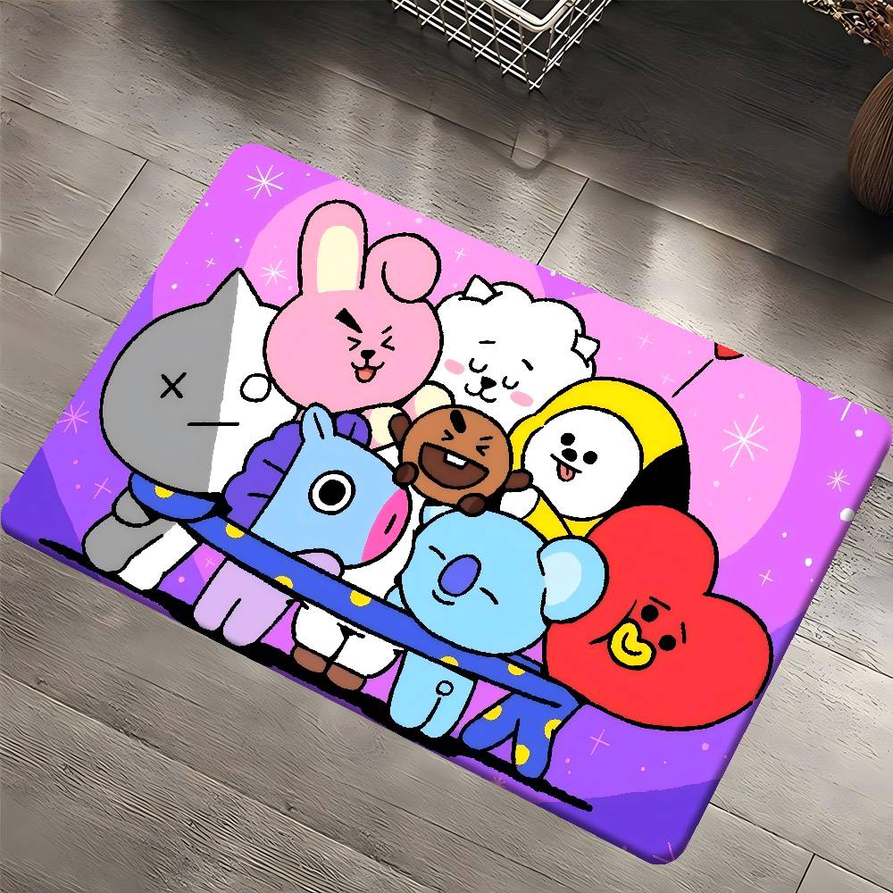 B-Bts21 Cartoon Kitchen Mat Kids Room Bedroom Decoration Balcony Anti-Slip Doormat Living Room Alfombra