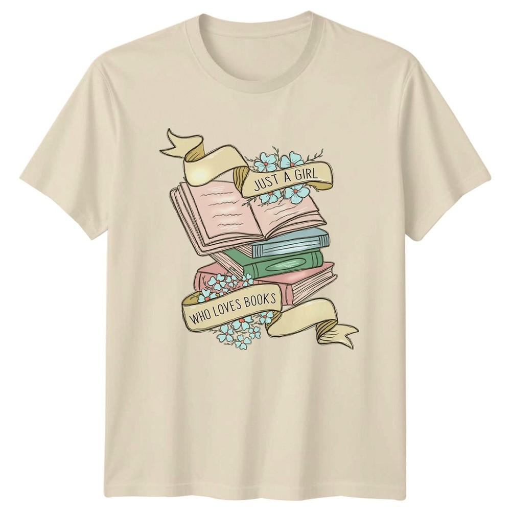 Just A Girl Who Loves Unisexs TShirt Bookworm Reading Birthday Gift For Her