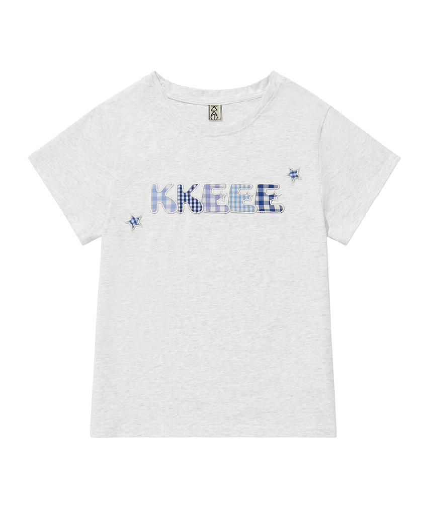 KKEEE My Name Check Patch Short Sleeve T-Shirt (3 Colors)