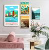 Rain City Canada Vancouver Map Vintage Retro Travel Classic Canvas Paintings Kraft Posters Wall Stickers Home Decor Family Gift No Frame