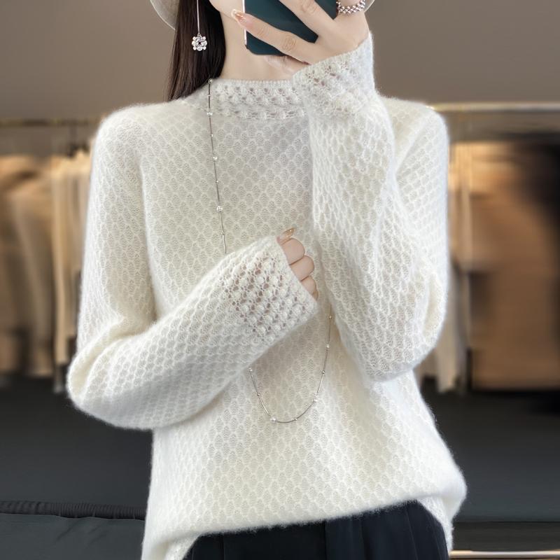 Damen Pullover 100% Wolle MODERN NEW SAGA Rollkragen Strickpullover Dicke Winterpullover Damen Strickoberteile