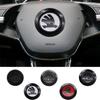 Car Steering Wheel Badge Emblem Sticker Auto Interior Accessories For Skoda Yeti Kodiaq Octavia Karoq Kamiq Fabia Rapid Superb Vln422
