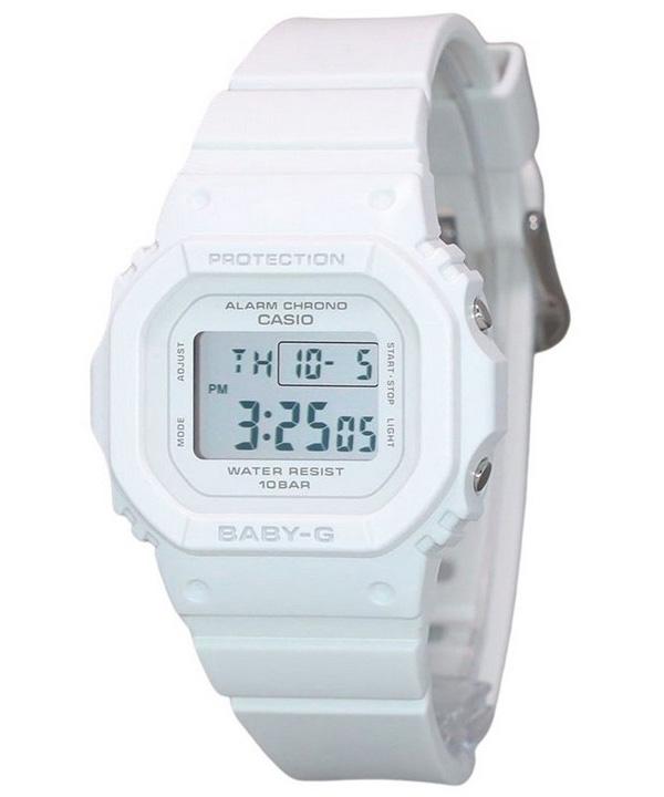 Casio Baby-G Digitale Damenuhr mit weißem Harzarmband, Quarz BGD-565U-7, 100 m