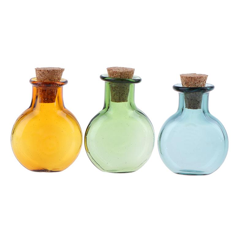 2Pcs Mini Glass Bottles Wishing Bottle With Corks Tiny Jars Vials Storage Bottle