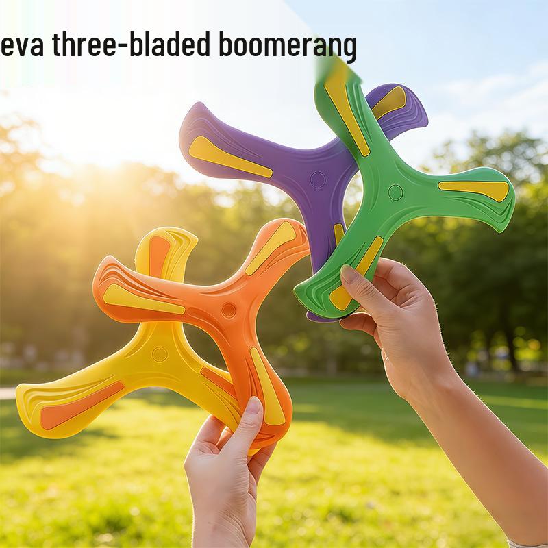 Children's EVA Soft Three-Blade Boomerang Flying Disc Toy