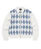 Thisisneverthat Argyle Zip Knit Cardigan White