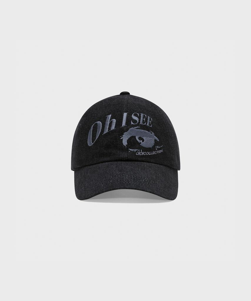 OIOI COLLECTION Revitalized Denim Ball Cap Charcoal Gray