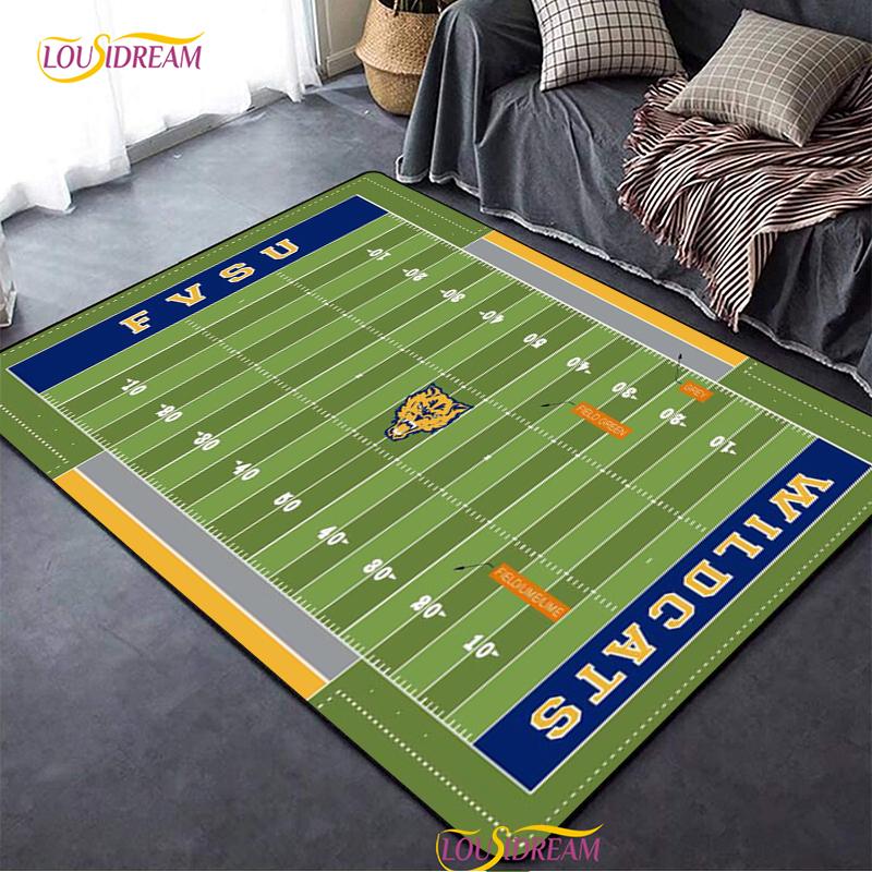 Alfombra Personalizada de Cancha de Fútbol Americano, Alfombra para Decoración de Sala de Estar Dormitorio, Alfombra Antideslizante para Piso de Cocina Baño para Niños