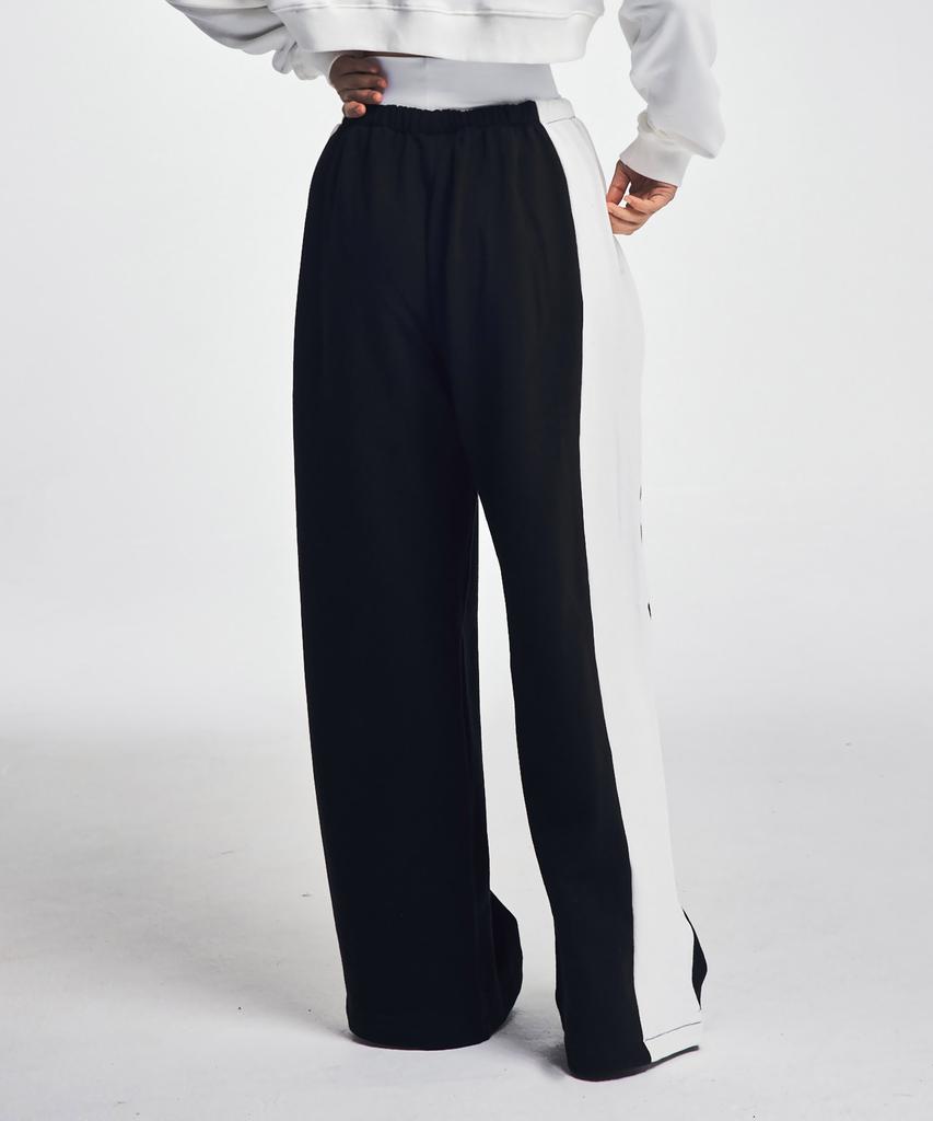 CRUSHST Fake Leggings Wide Sweatpants Black And White
