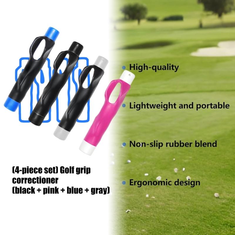 4-pack Golfgrip Trainers voor Rechtshandige Swing Oefening Verbeter Nauwkeurigheid met Correcte Handpositie Zwart