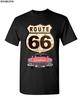 Route 66 Retro Car TShirt The Mother Road American Classic Mens Tee Shirt Cartoon T Shirt Men Unisex New Fashion Tshirt Sbz1022