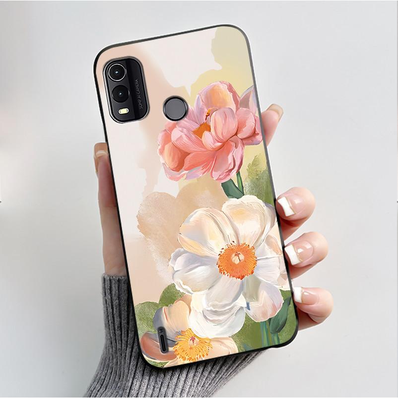 For Nokia G11+ G11 G21 Case Couple Fashion Butterfly Flowers Black Soft Silicone TPU Phone Casing For Nokia G11 Plus Back Cover