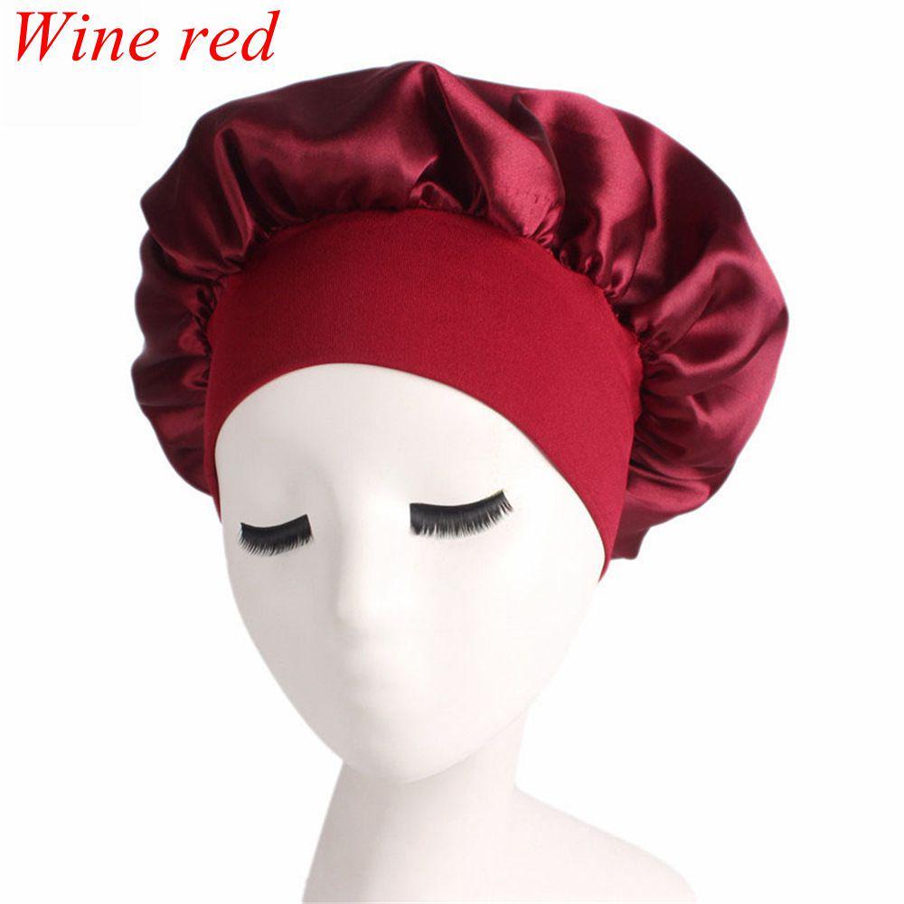 Fashion Head Cover Bonnet Wide Band Satin Cap Elastic Head Wraps Hair Loss Chemo Night Sleep Hat