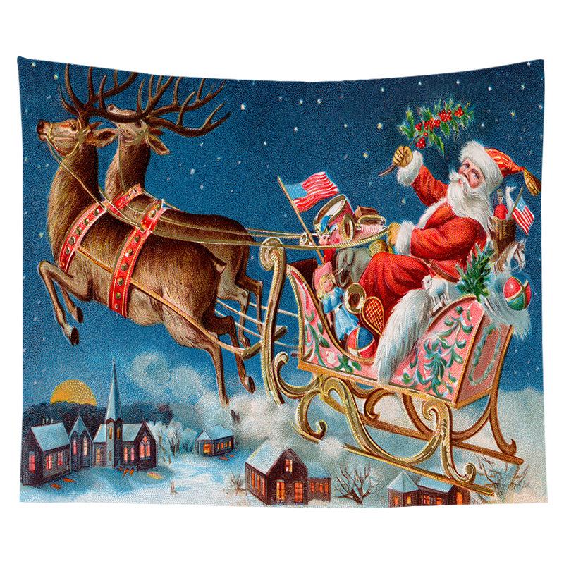 Christmas Tree And Fireplace Wall Printed Tapestry Gothic Aesthetic Decoration Halloween Living Room Perfect Party Decoration Ch