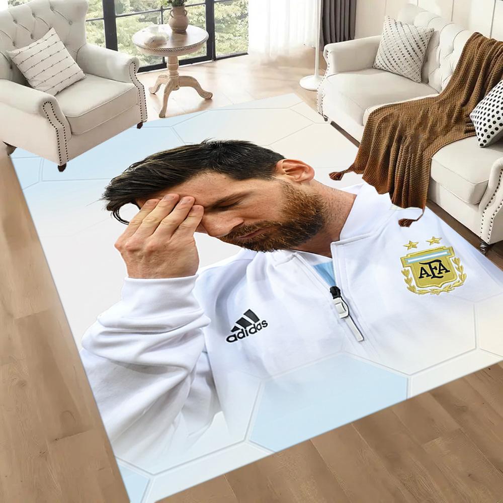 Messi 41 Fußmatten-Design für Spielzimmer, Spielzimmer, Arbeitszimmer, Wohnzimmer, rutschfester Teppich, Anime, Bürodekoration