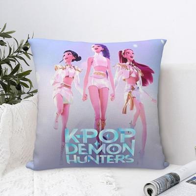 Kpop Dämonenjäger Huntrix Bedruckter Kissenbezug Kissenbezug Kissenbezüge Warme Heimdekoration Quadratisch Mehrere Größen