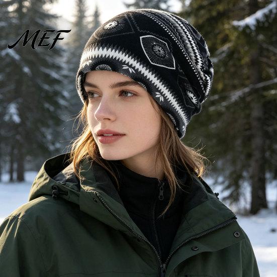 Bunte geometrische Muster Mütze Damen Geometrie Print Slouchy Mütze, Lässige weiche Stretch Beanie Einkaufen Dating Kopfbedeckung Kappe, Warm für Krebs Chemo