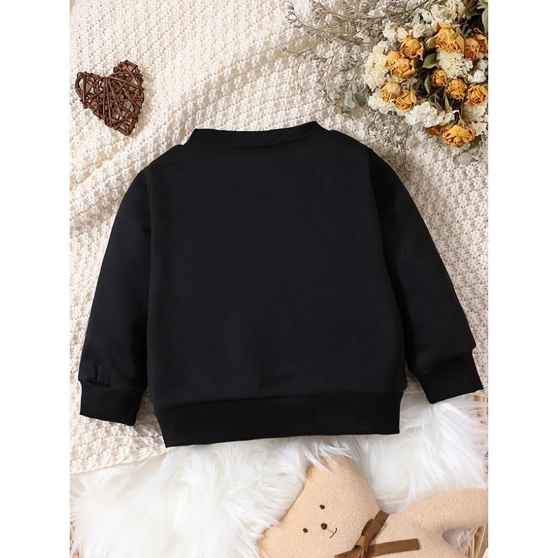 Unique and Innovative Printed Pattern, Comfortable and Simple Spring and Autumn Baby Thin Versatile Round Neck Hoodie for Baby Girls