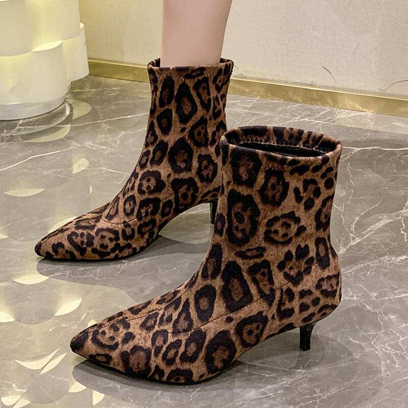 Elastische Stiefel Damen 2025 Winter Sexy Spitz High Heel Party Stiefel Mode Slip On Nachtclub Stiefeletten