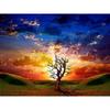 Peinture diamant 5d à faire soi-même, broderie de diamant en cristal, l'arbre mort du coucher du soleil