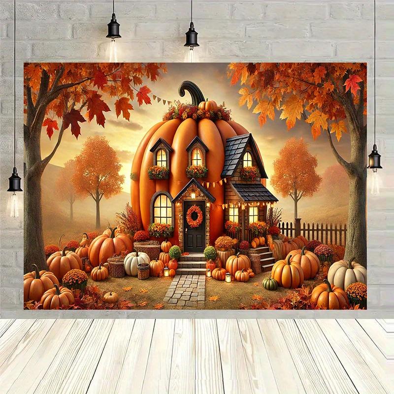 1 Stück Erntedank Kürbishaus Banner Feiertagsdesign | Langlebige Dekoration Halloween Dekoration