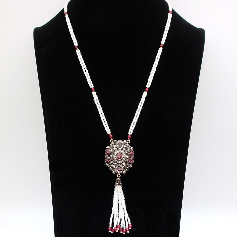 Elegante antike goldfarbene Damen-Perlenschmuck-Sets, lange Perlenohrringe, Harzkette, Brautbijoux
