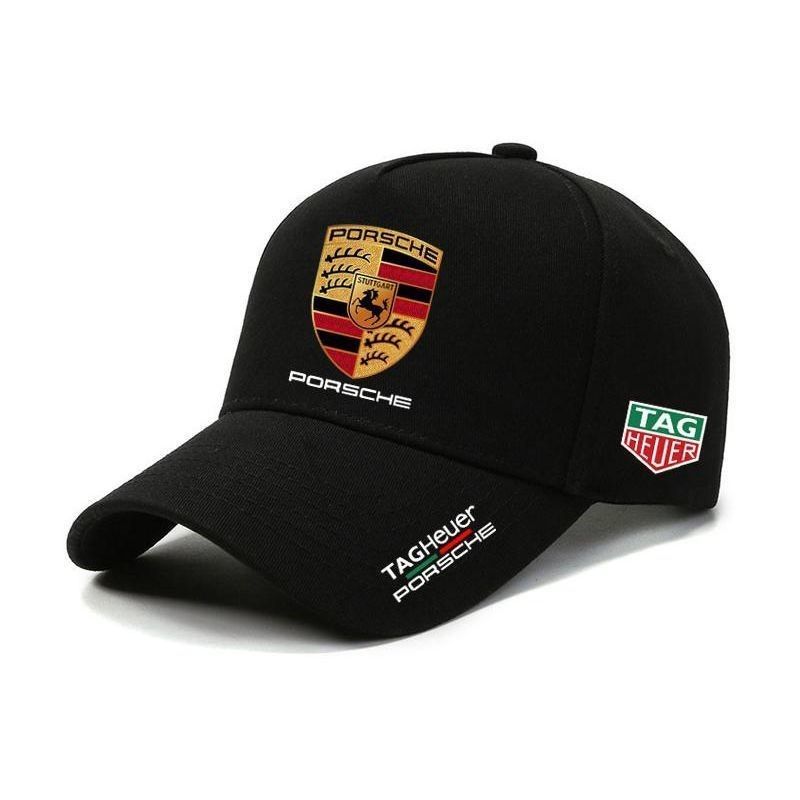 Car Emblem Baseball Cap Outdoor Casual Hat Hip Hop Sun Hat For Porsche Cayenne Panamera Macan Boxster Cayman 718 911 Sticker CVE1