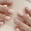 Short Pure Desire Simple Milk White Glitter Nail Art Sweet European And American Style Fake Nail Finished Nail Art Tablets