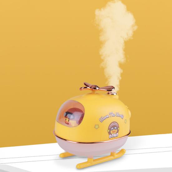 Cute Duck Pilot Airplane USB Humidifier 300ml Portable Personal Cool Mist Humidifier with Colorful Night Light Bedroom Office Desk Nursery Travel